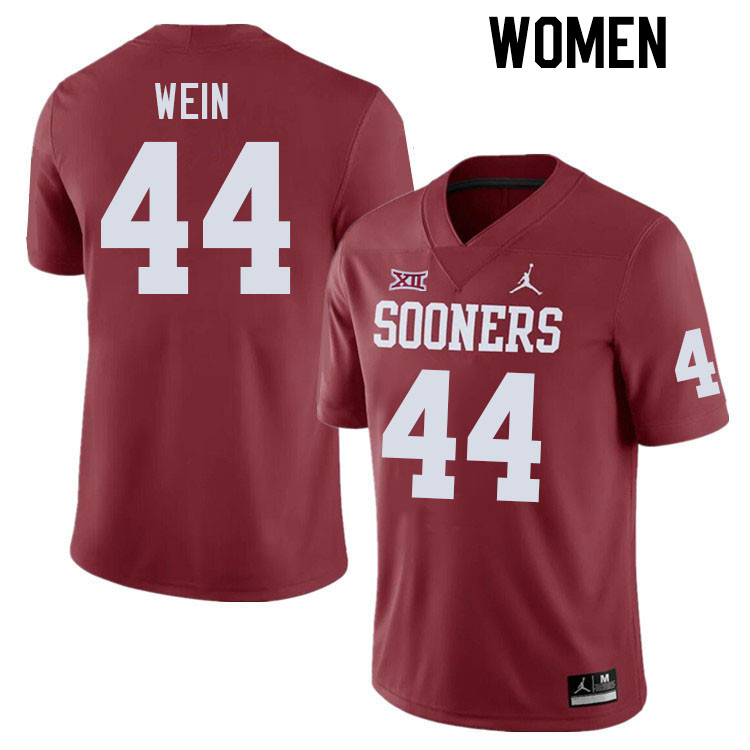 Women #44 Taylor Wein Oklahoma Sooners College Football Jerseys Stitched-Crimson